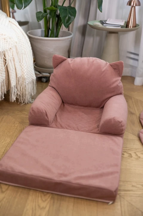 Fotelik Piankowy Dla Dzieci Rozkładany Sofa Pufa Fotel Dziecięcy Miękki