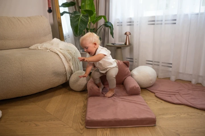 Fotelik Piankowy Dla Dzieci Rozkładany Sofa Pufa Fotel Dziecięcy Miękki