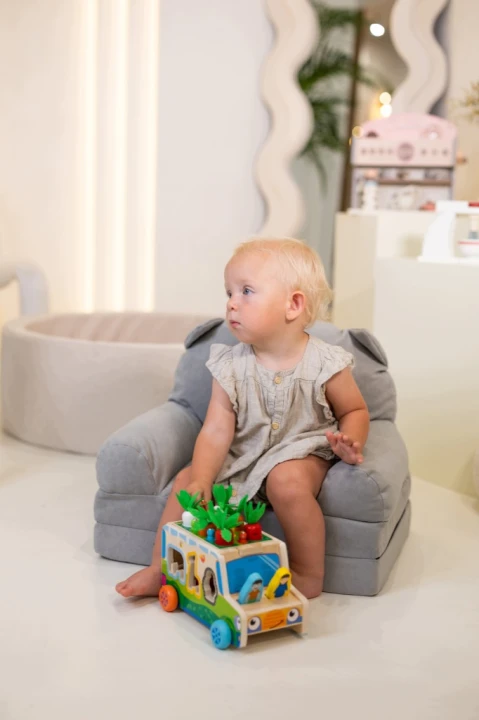 Fotelik Piankowy Dla Dzieci Rozkładany Sofa Pufa Fotel Dziecięcy Miękki