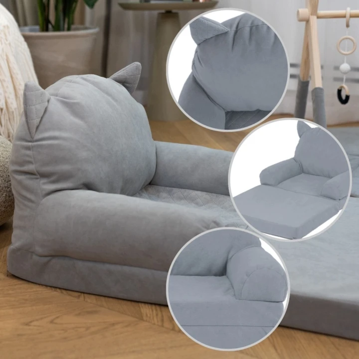 Fotelik Piankowy Dla Dzieci Rozkładany Sofa Pufa Fotel Dziecięcy Miękki