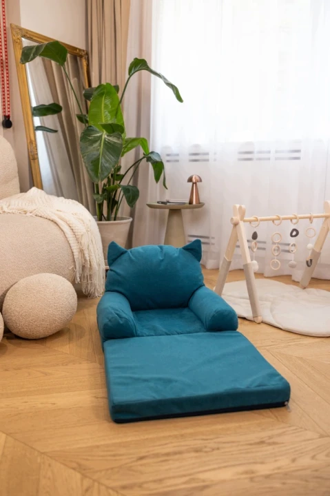 Fotelik Piankowy Dla Dzieci Rozkładany Sofa Pufa Fotel Dziecięcy Miękki